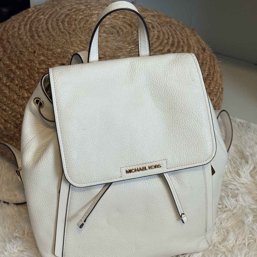 Michael Kors Cream Leather Backpack
